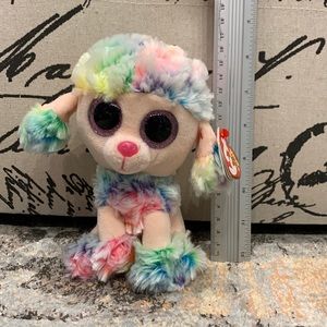“Rainbow” Poodles Beanie Boo’s Ty Toy; 16cm tall; Brand New with Tags